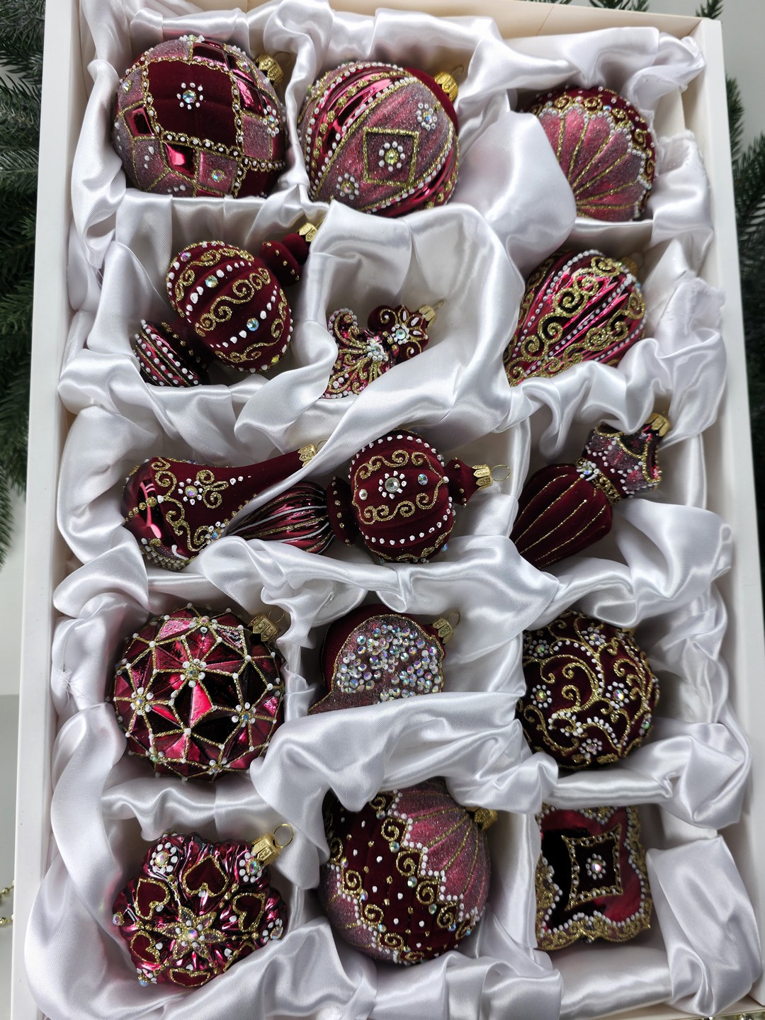 фото Набор ёлочных игрушек Бордо