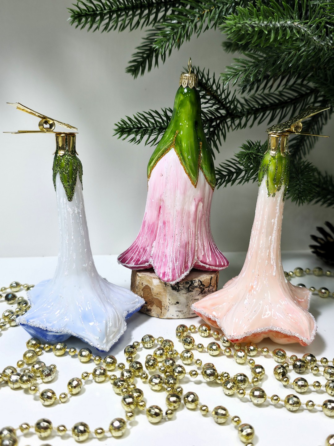 фото Набор ёлочных игрушек Три цветочка