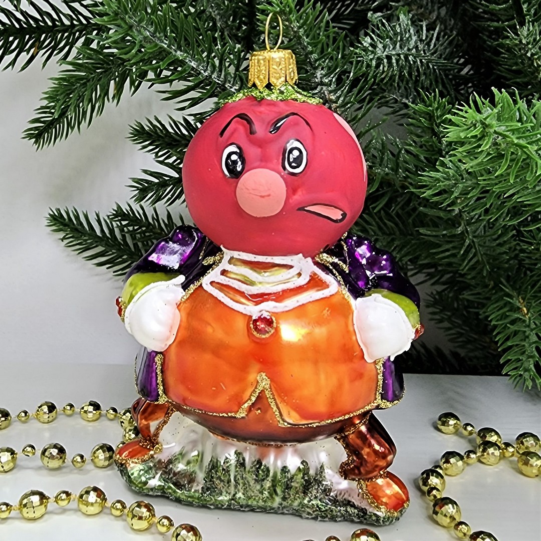 фото Стеклянная елочная игрушка Синьор Помидор