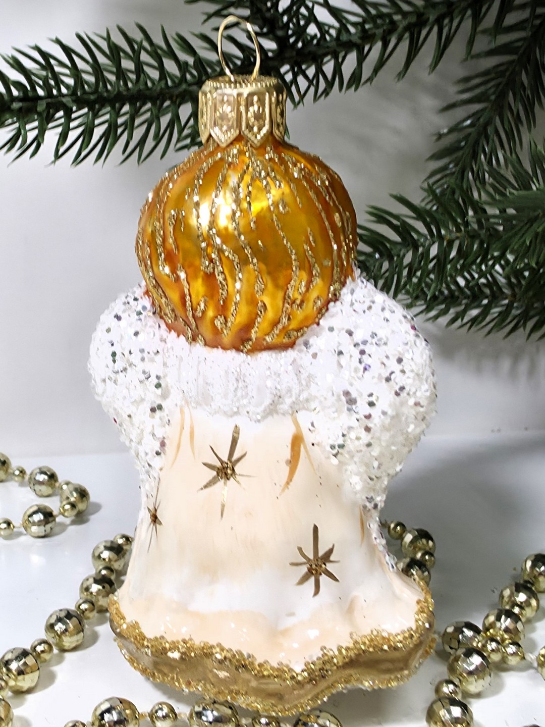 фото Стеклянная елочная игрушка Ангел с книгой