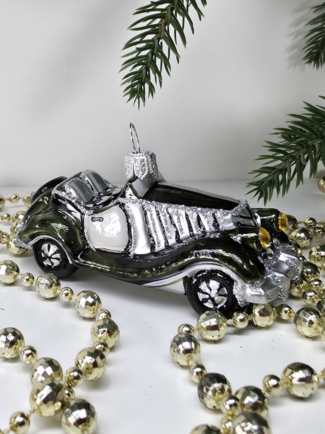 фото Стеклянная елочная игрушка Машинка - 4