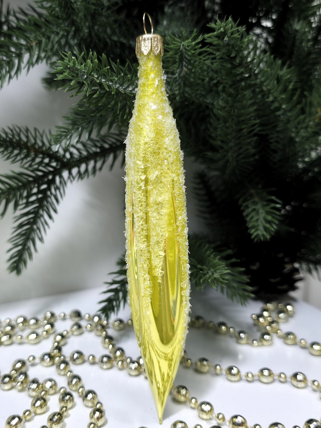 фото Стеклянная елочная игрушка Сосулька