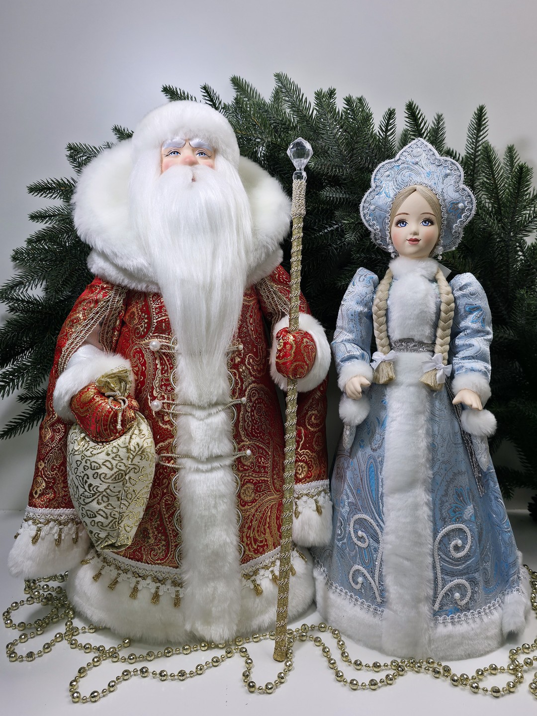 фото Набор Дед Мороз 50 см и Снегурочка 47 см №139