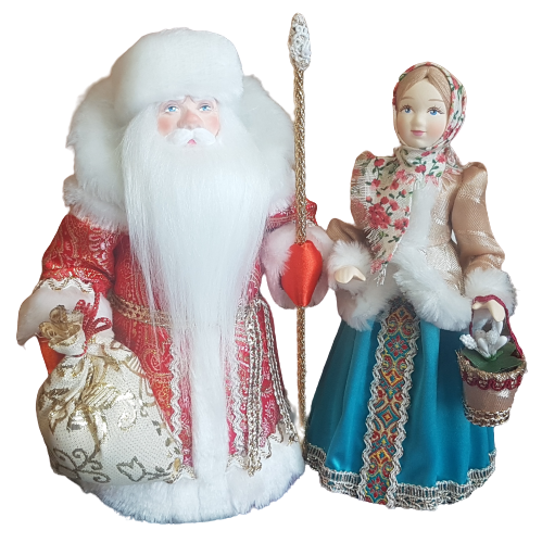 фото Набор Дед Мороз и Снегурочка из ткани №126