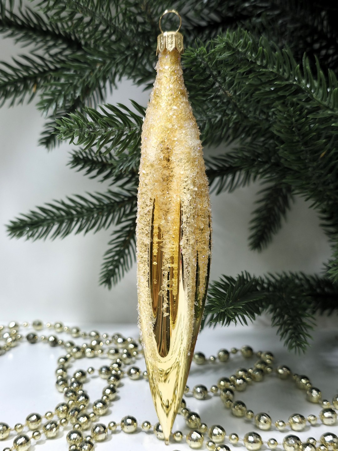 фото Стеклянная елочная игрушка Сосулька