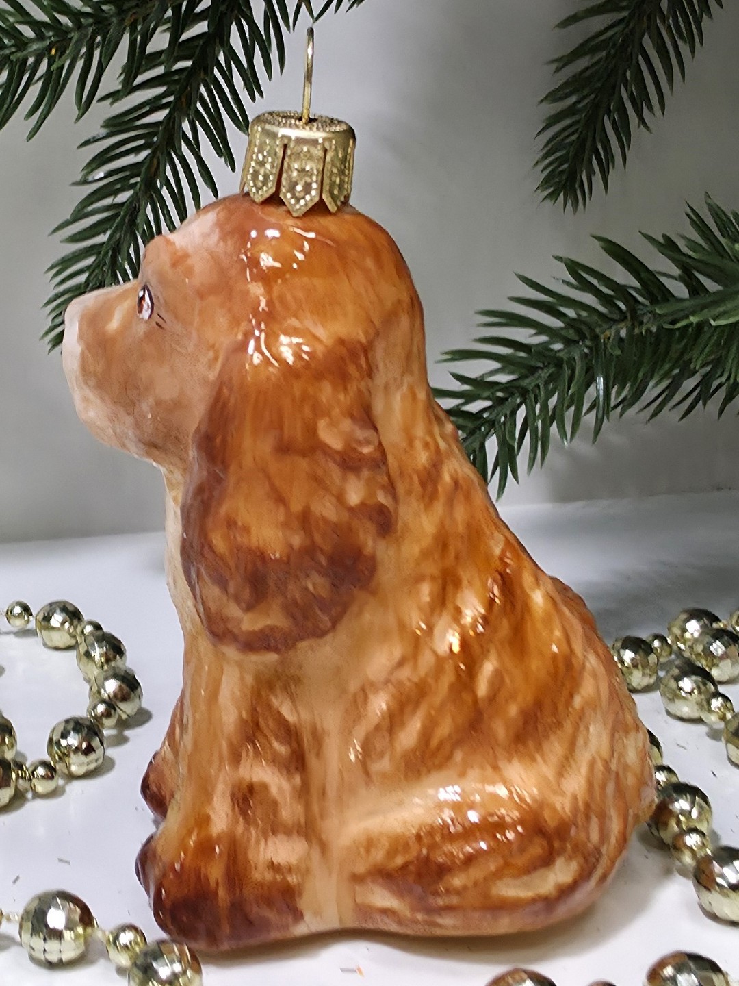 фото Стеклянная елочная игрушка Спаниель