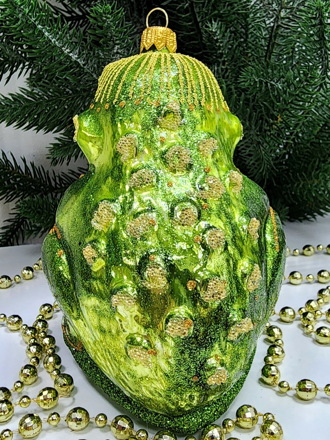 фото Стеклянная елочная игрушка Лягушка-Она