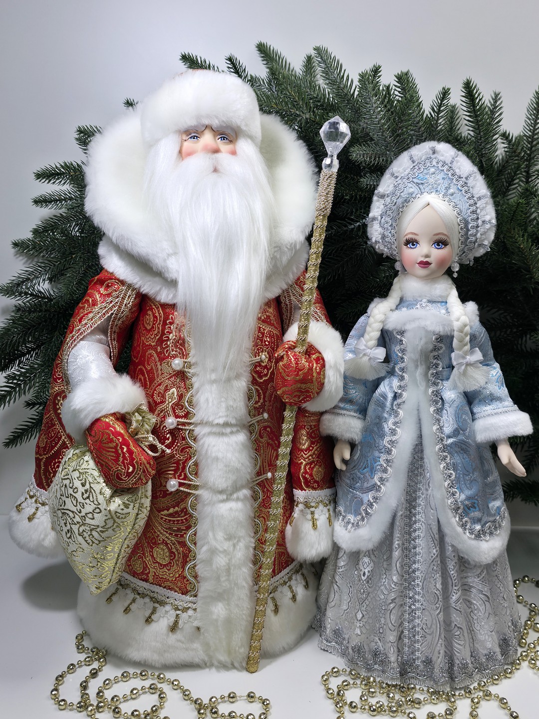 фото Набор Дед Мороз 50 см и Снегурочка 47 см №138