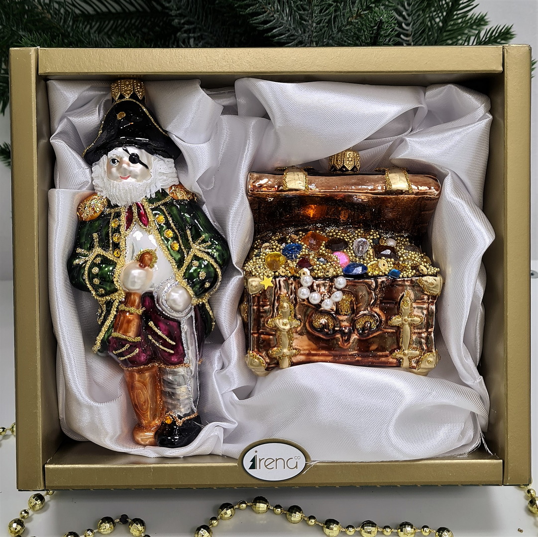 фото Набор ёлочных игрушек Пират и сундук с золотом