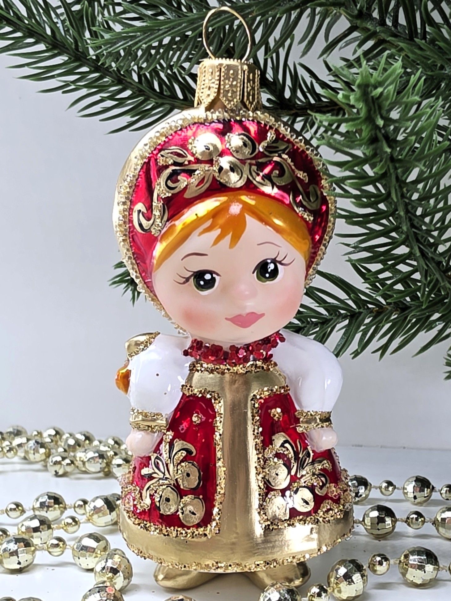 фото Стеклянная ёлочная игрушка Василиса-6