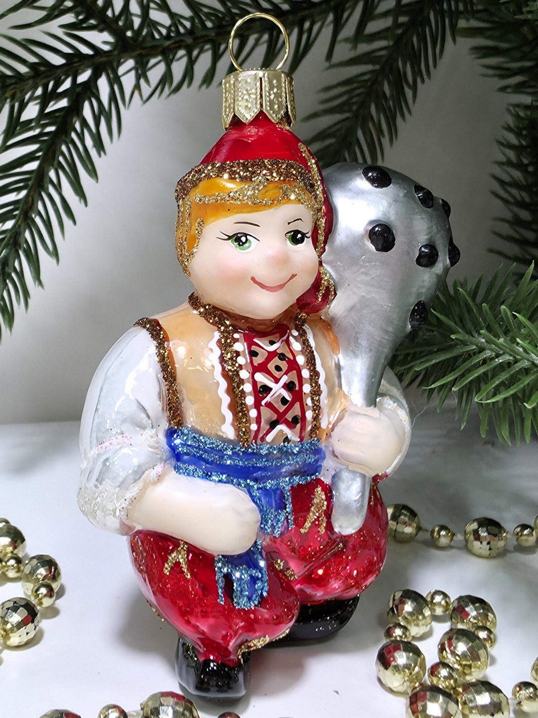 фото Стеклянная елочная игрушка Богатырь
