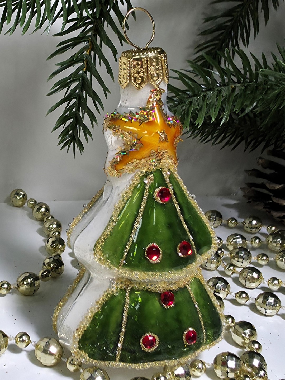 фото Стеклянная елочная игрушка Елочка