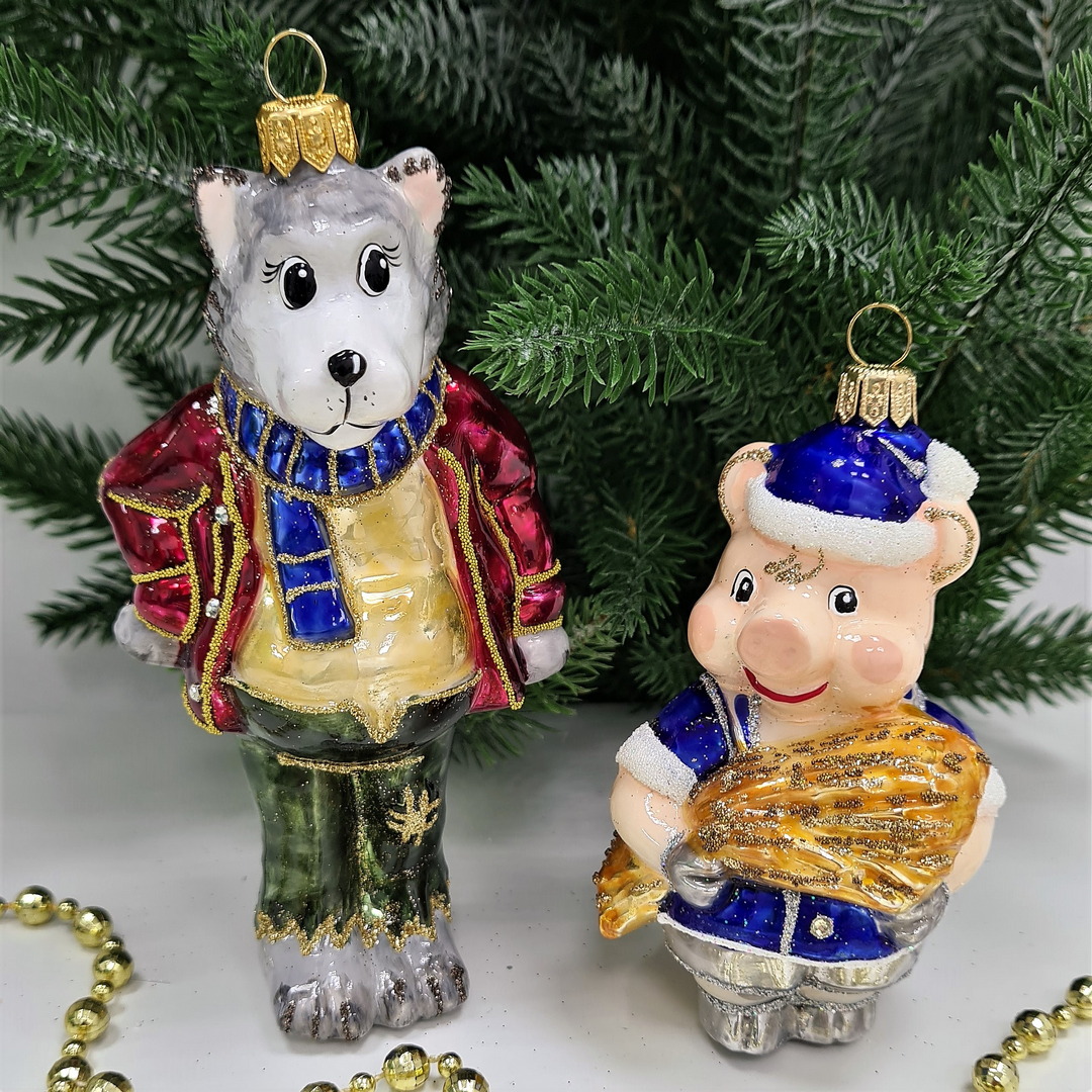 фото Набор ёлочных игрушек Поросенок Ниф-Ниф и волк