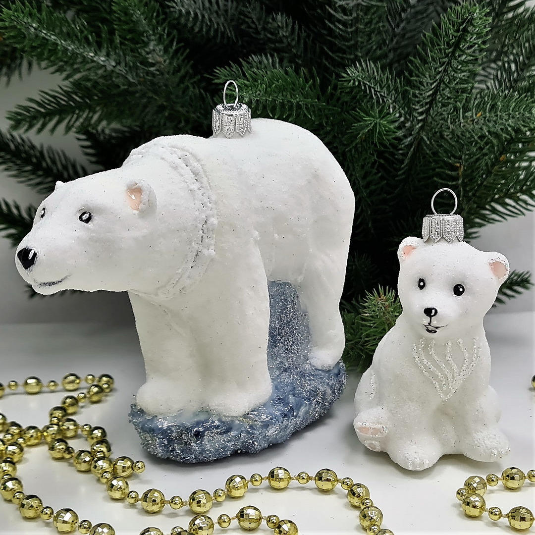 фото Набор ёлочных игрушек Белая медведица и медвежата