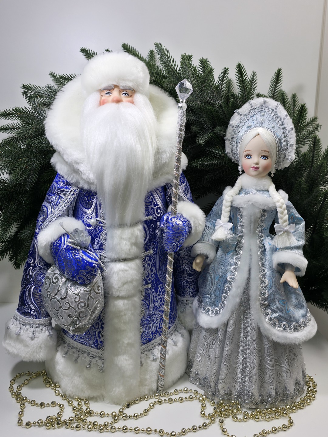 фото Набор Дед Мороз 50 см и Снегурочка 47 см №125