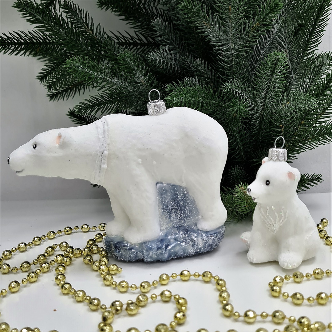фото Набор ёлочных игрушек Белая медведица и медвежата