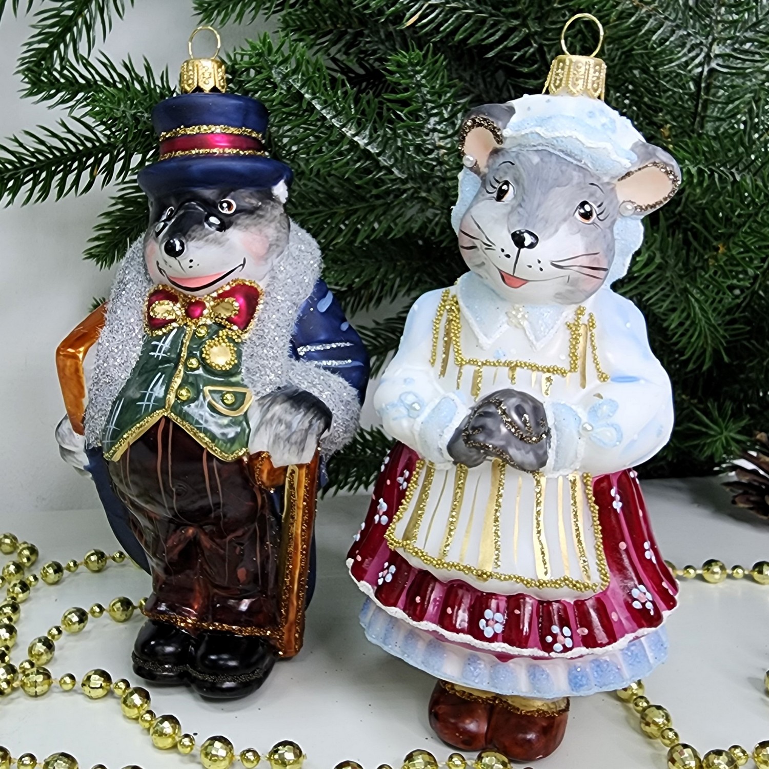 фото Набор ёлочных игрушек Крот и мышка