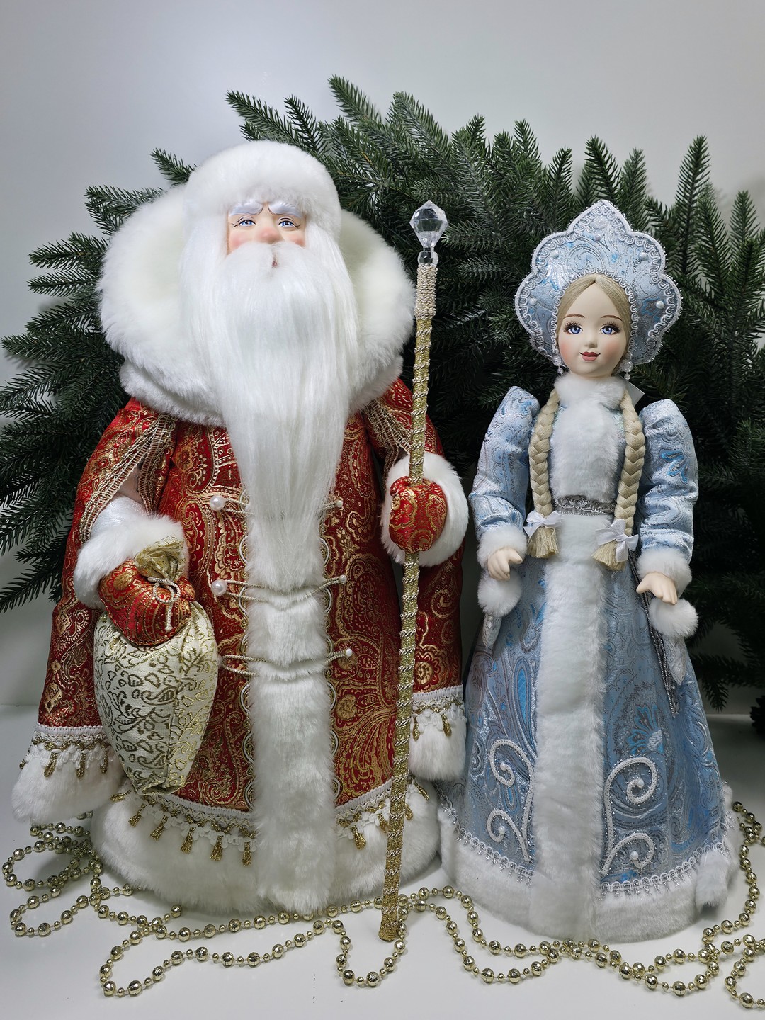 фото Набор Дед Мороз 50 см и Снегурочка 47 см №139