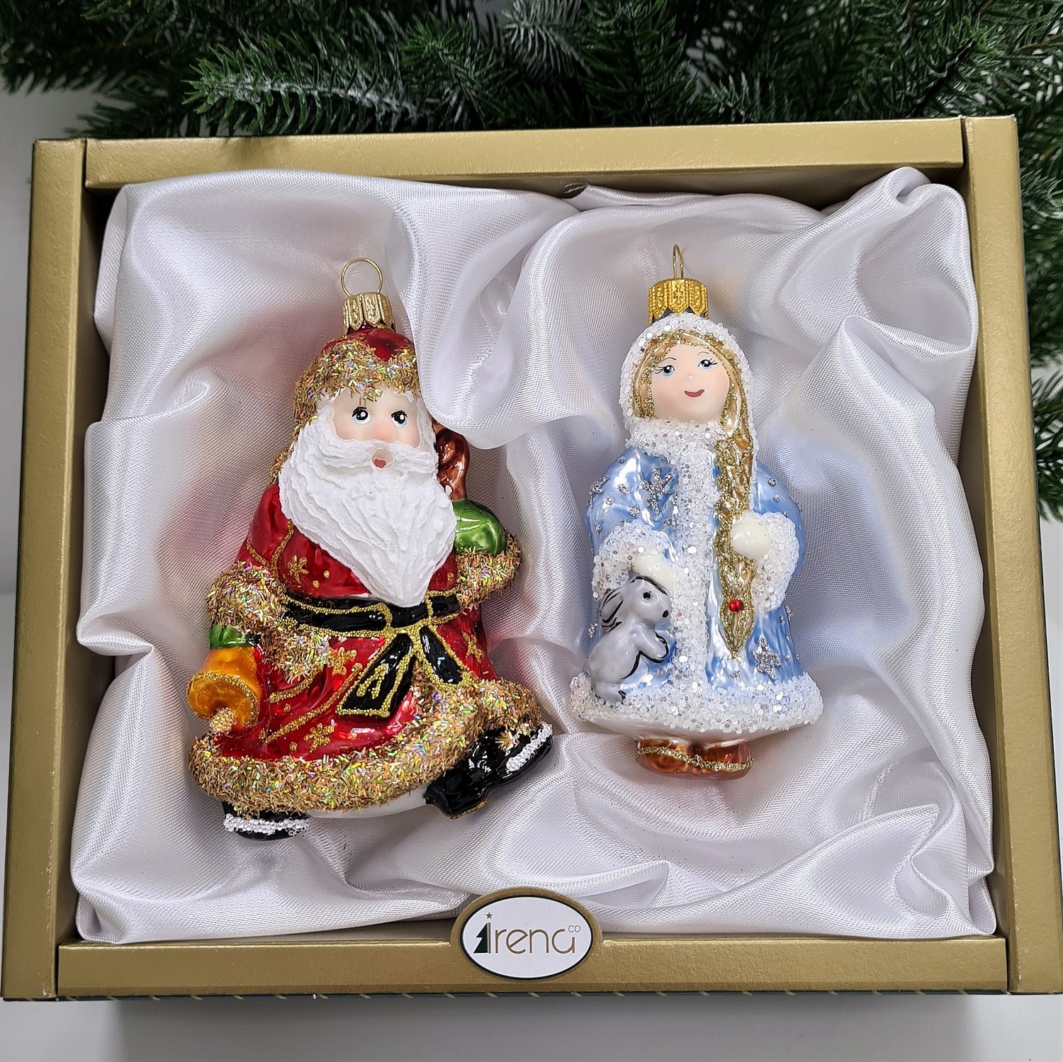 фото Набор ёлочных игрушек Дед Мороз и Снегурочка