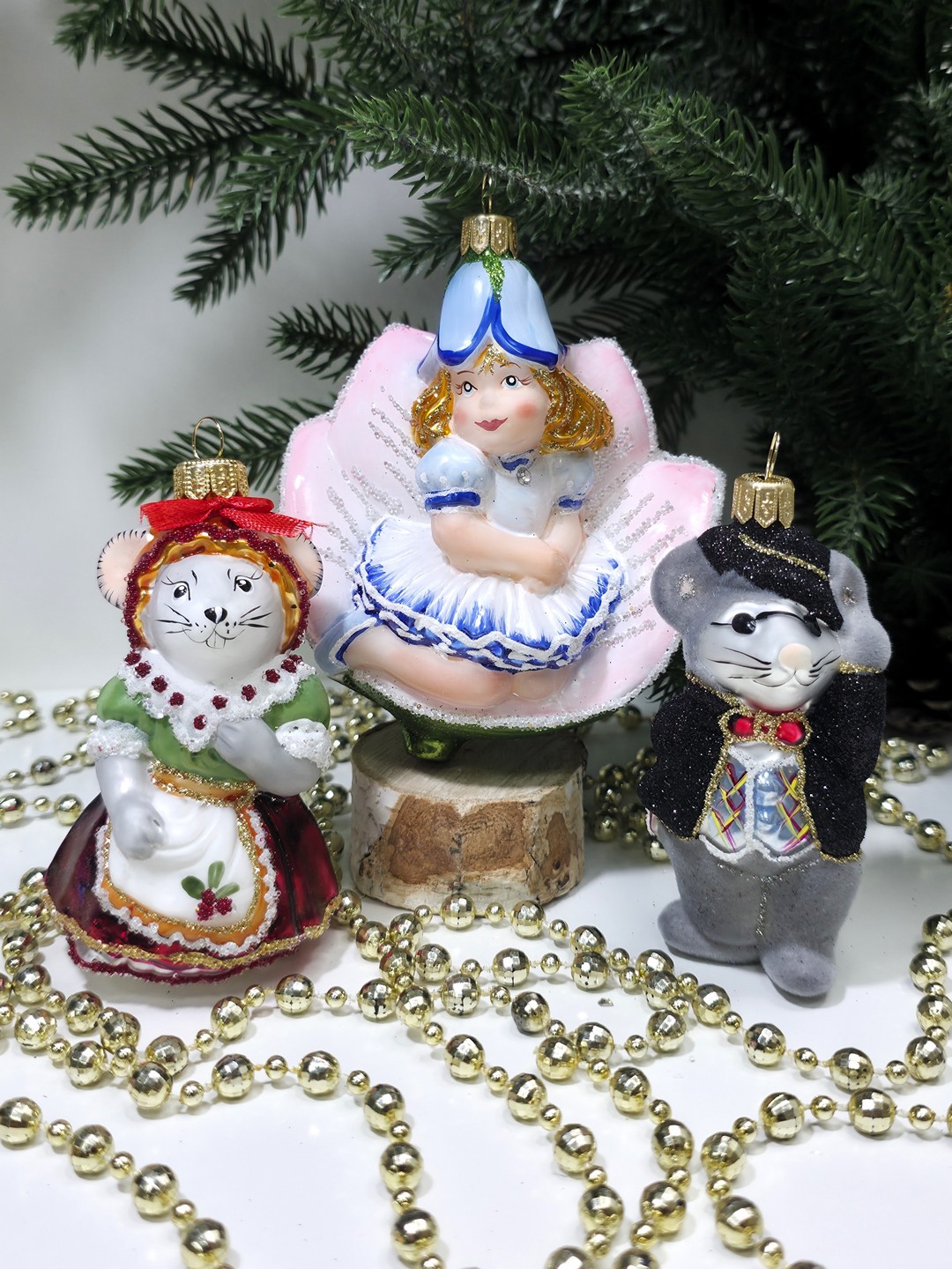 фото Набор ёлочных игрушек Дюймовочка, мышка и крот