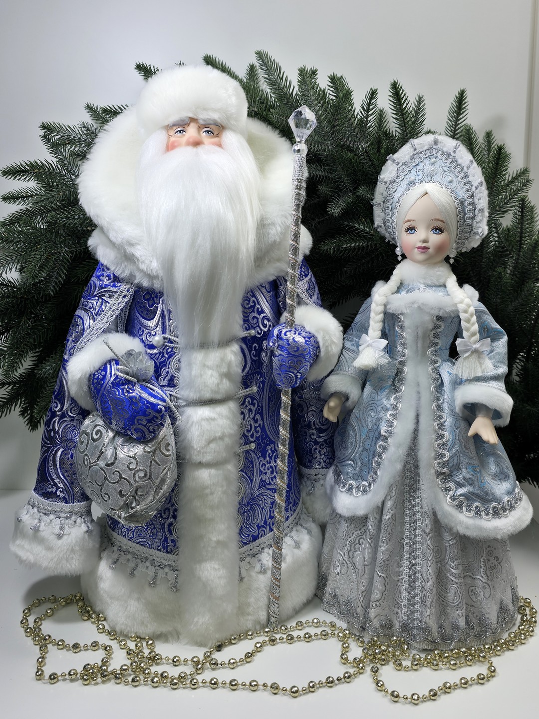 фото Набор Дед Мороз 50 см и Снегурочка 47 см №125