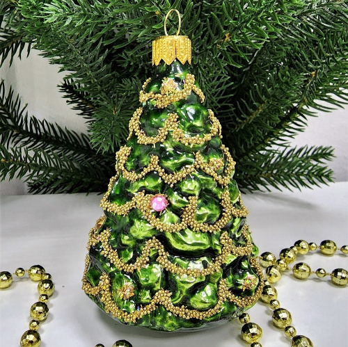 Купить стеклянная елочная игрушка елочка 1-1100 в магазине Elichristmas ...