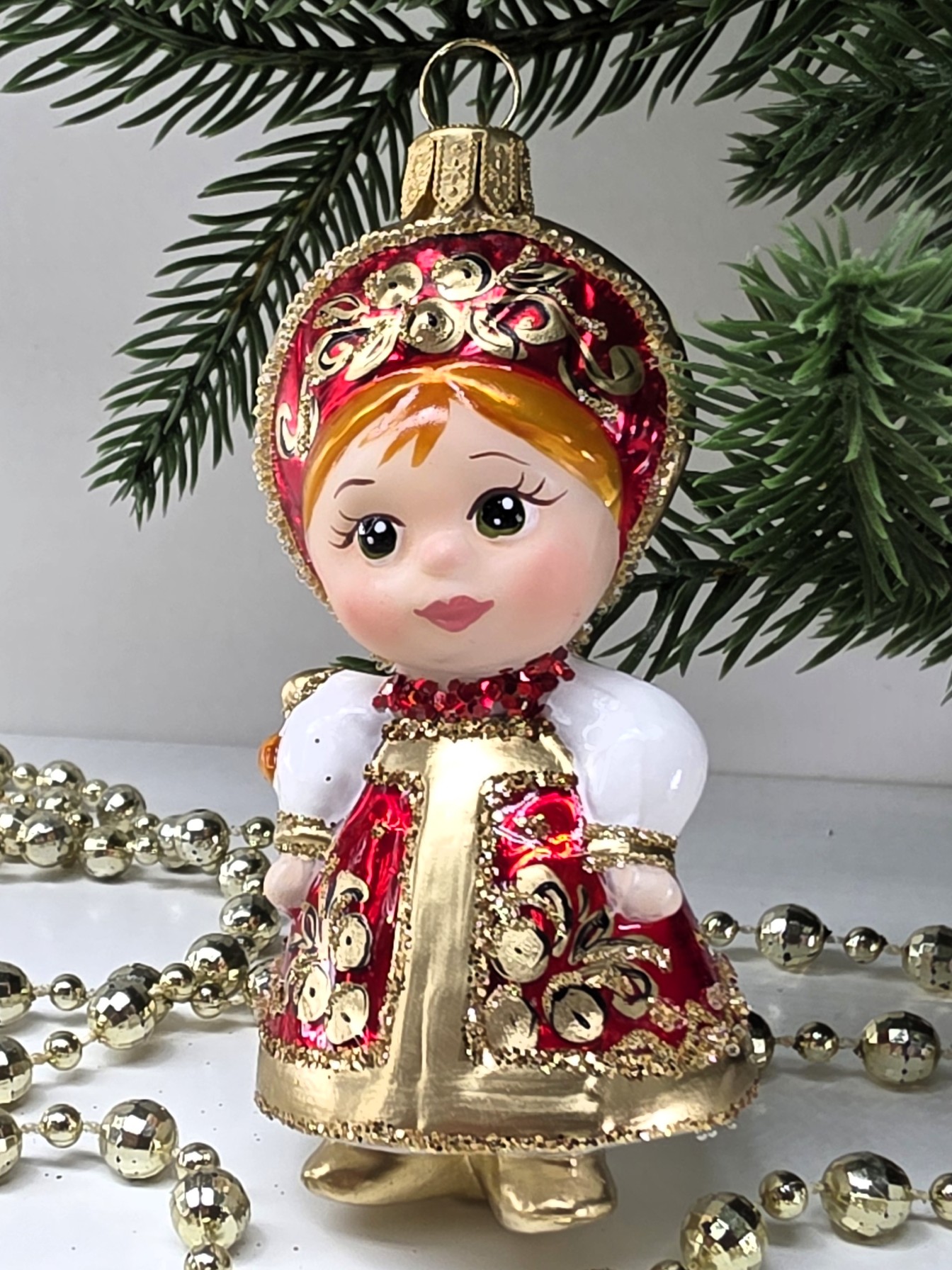 фото Стеклянная ёлочная игрушка Василиса-6