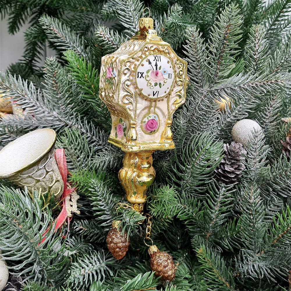 фото Стеклянная елочная игрушка Часы настенные Версаль