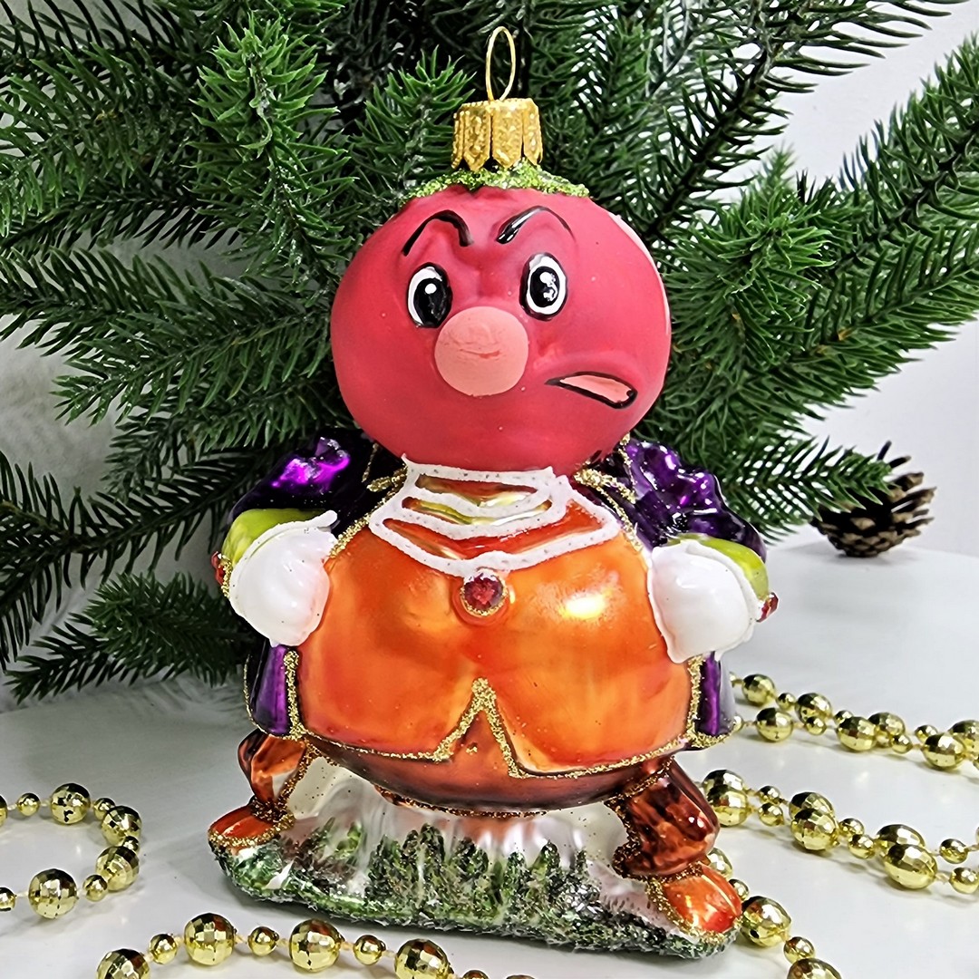 фото Стеклянная елочная игрушка Синьор Помидор