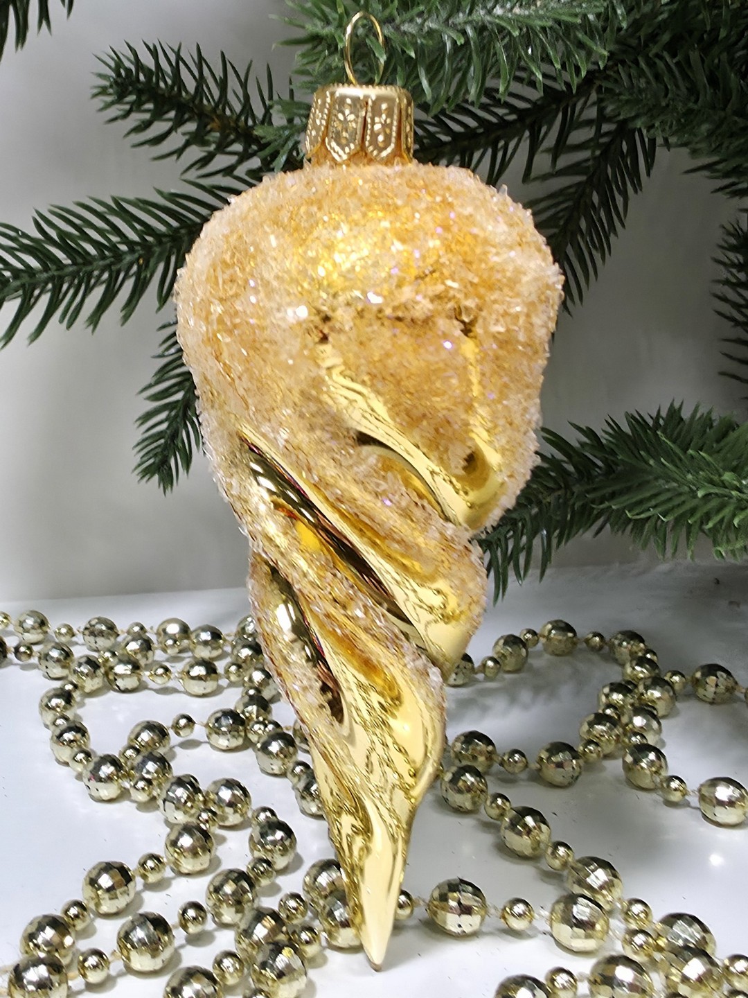 фото Стеклянная елочная игрушка Сосулька