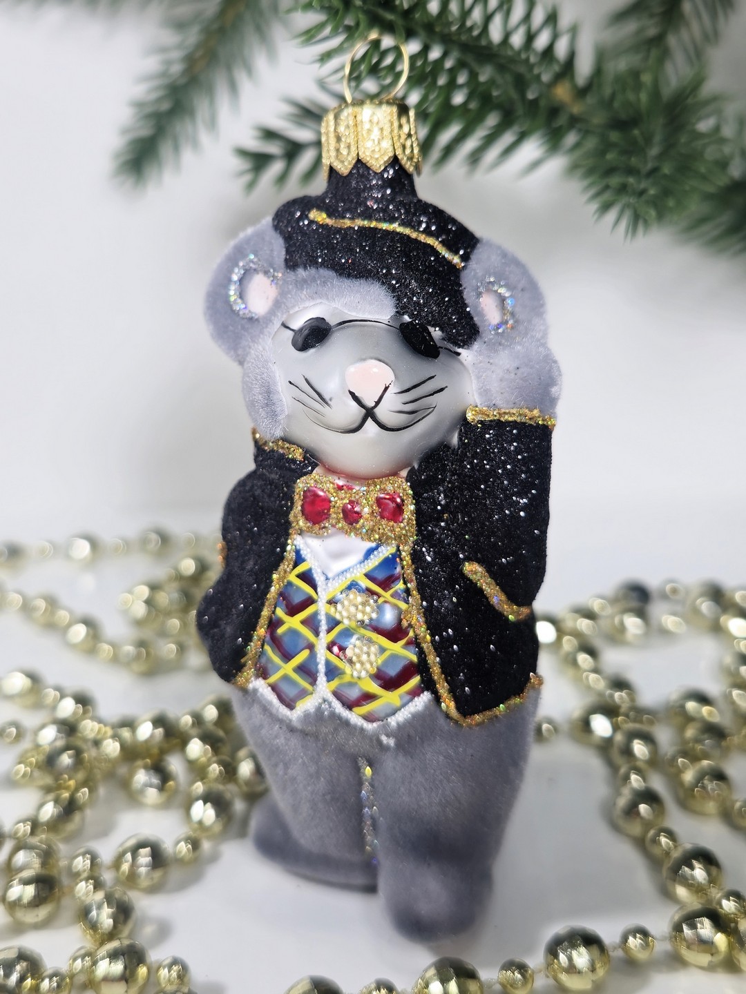фото Стеклянная елочная игрушка Крот из Дюймовочки