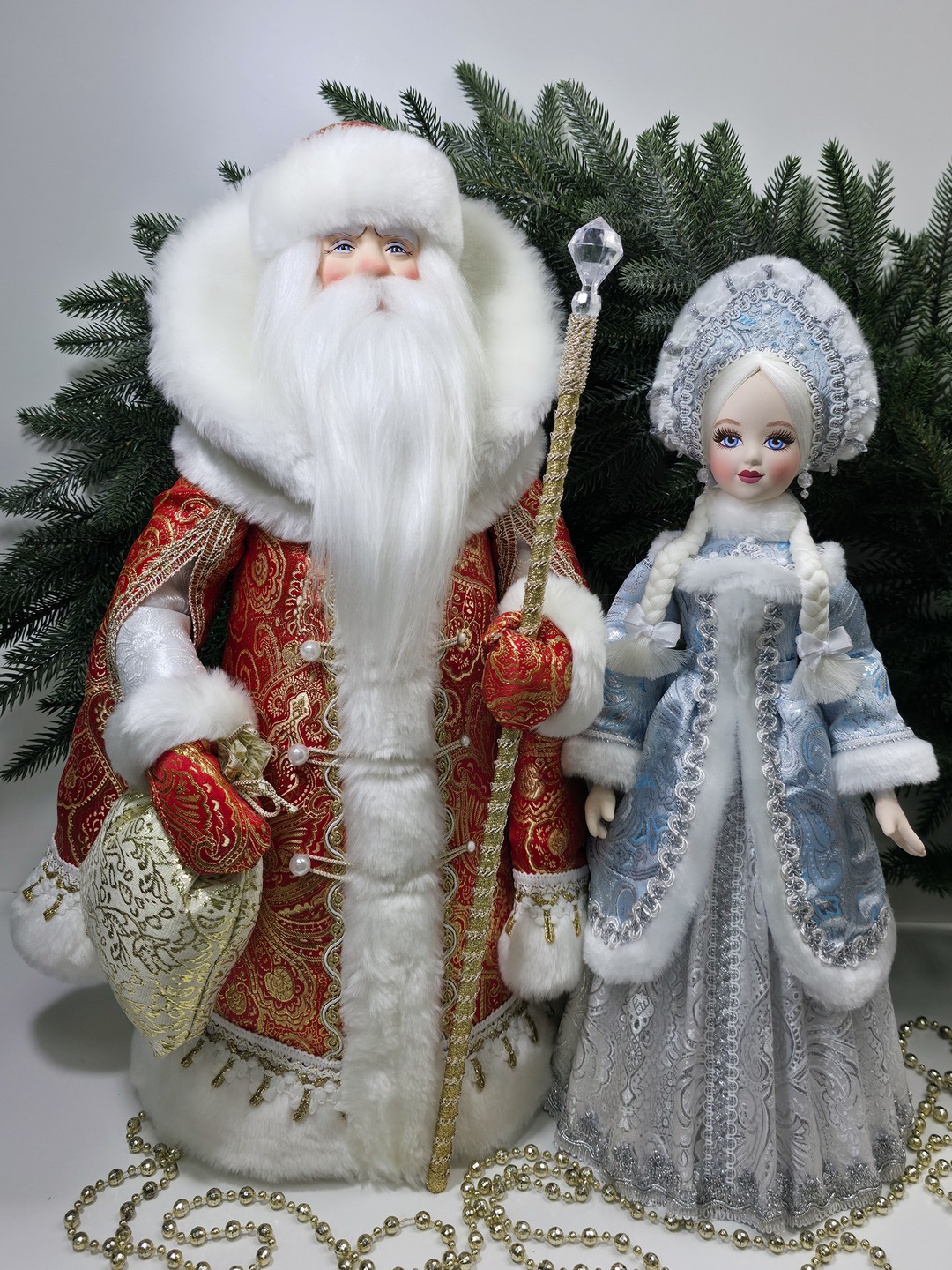 фото Набор Дед Мороз 50 см и Снегурочка 47 см №138