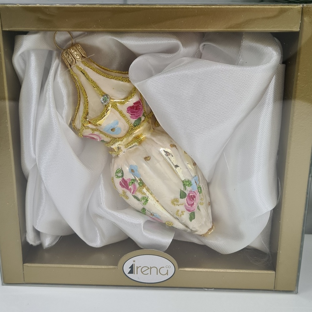 фото Стеклянная елочная игрушка Зонтик Версаль