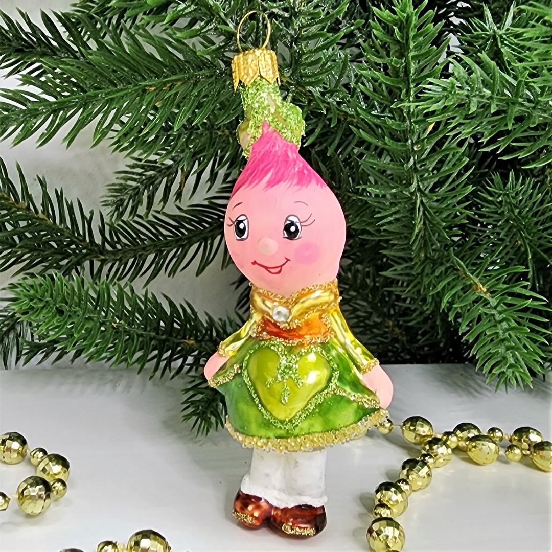 фото Стеклянная елочная игрушка Редиска