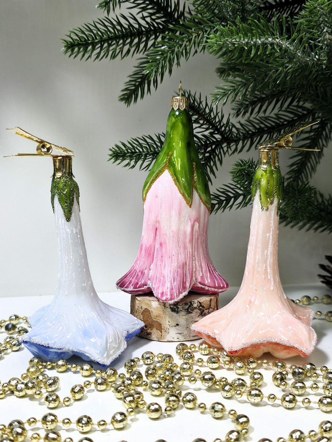 фото Набор ёлочных игрушек Три цветочка