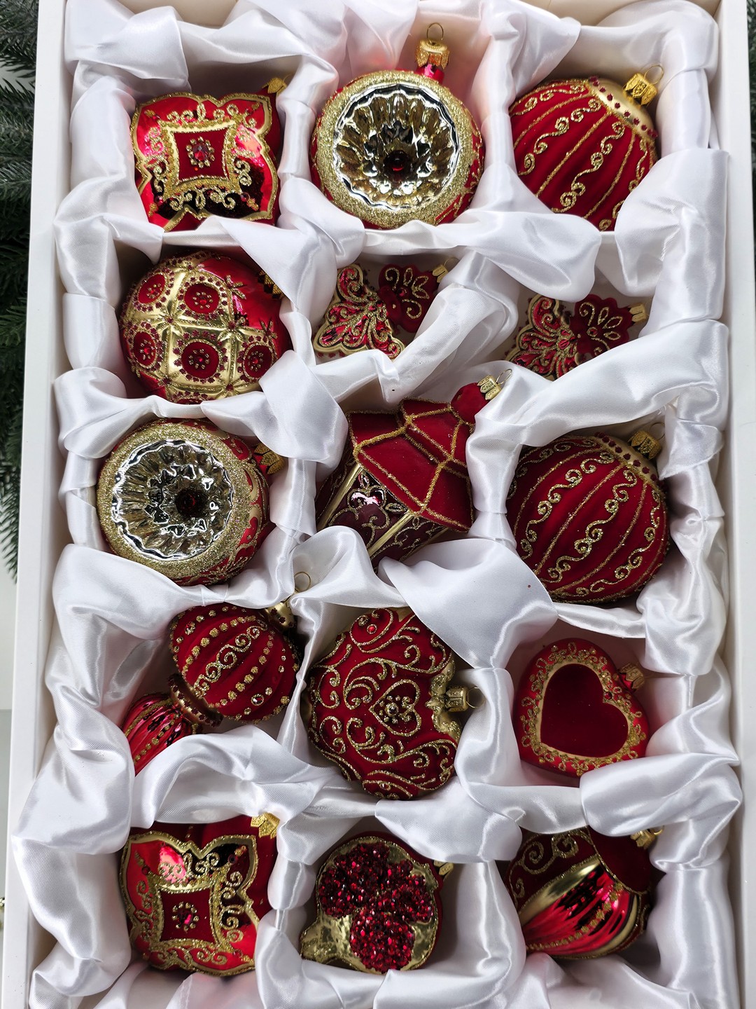 фото Набор ёлочных игрушек Красный бархат