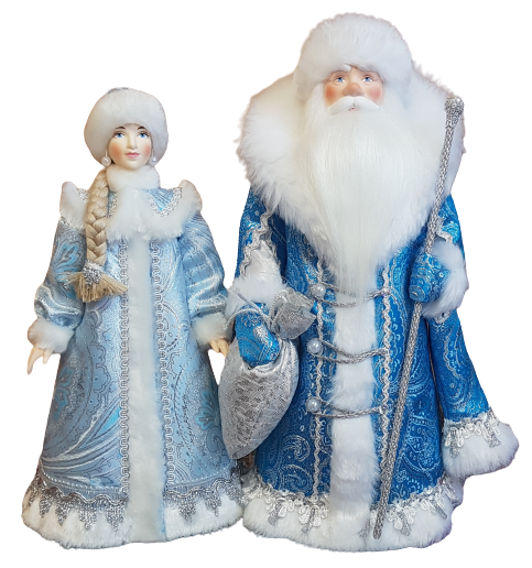 фото Набор Дед Мороз и Снегурочка из ткани №135