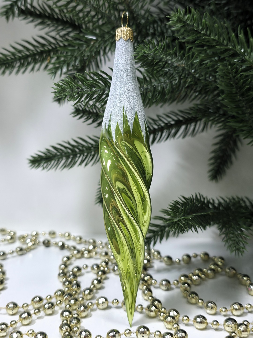 фото Стеклянная елочная игрушка Сосулька