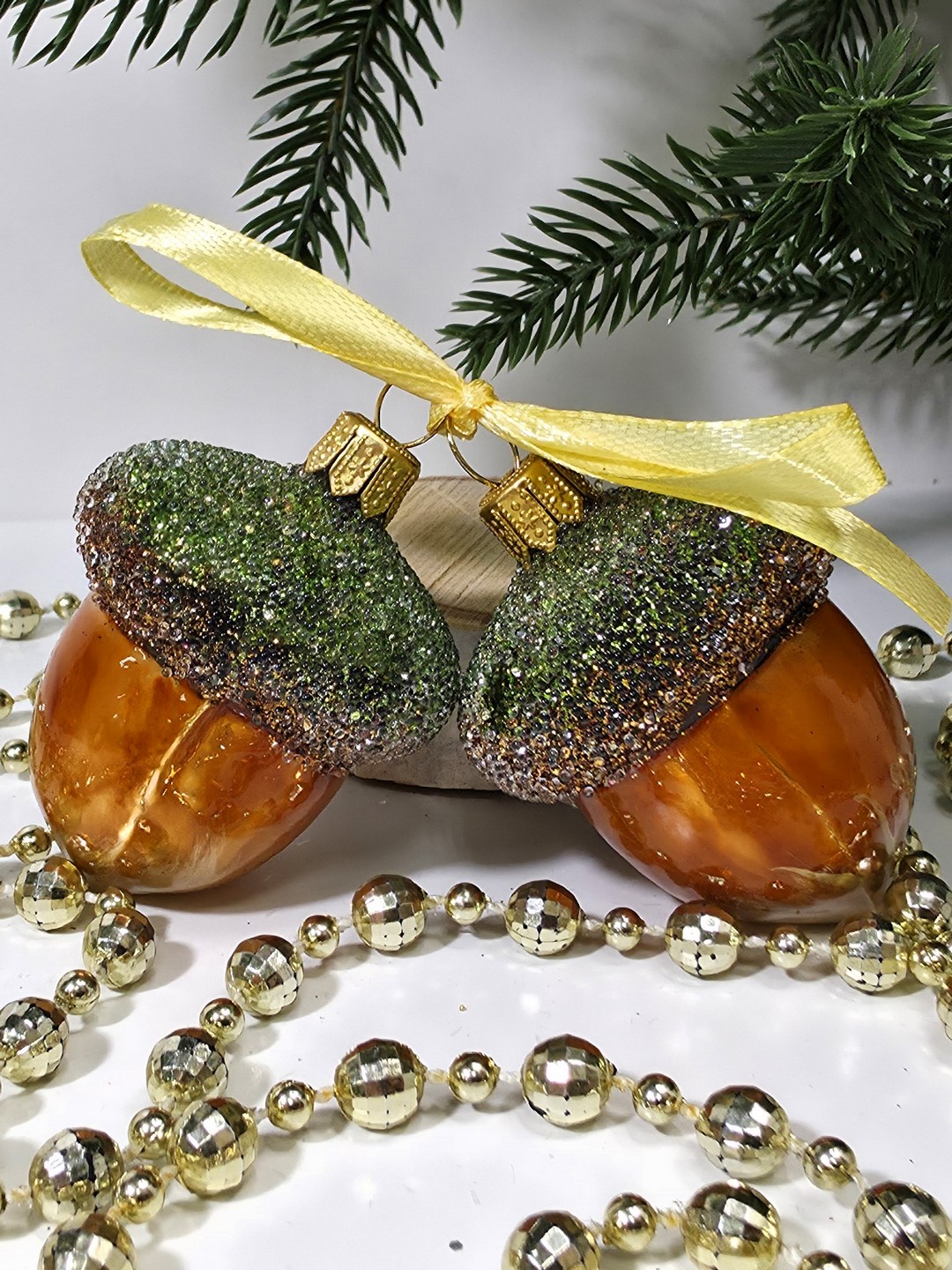 фото Набор ёлочных игрушек Два желудя эмаль