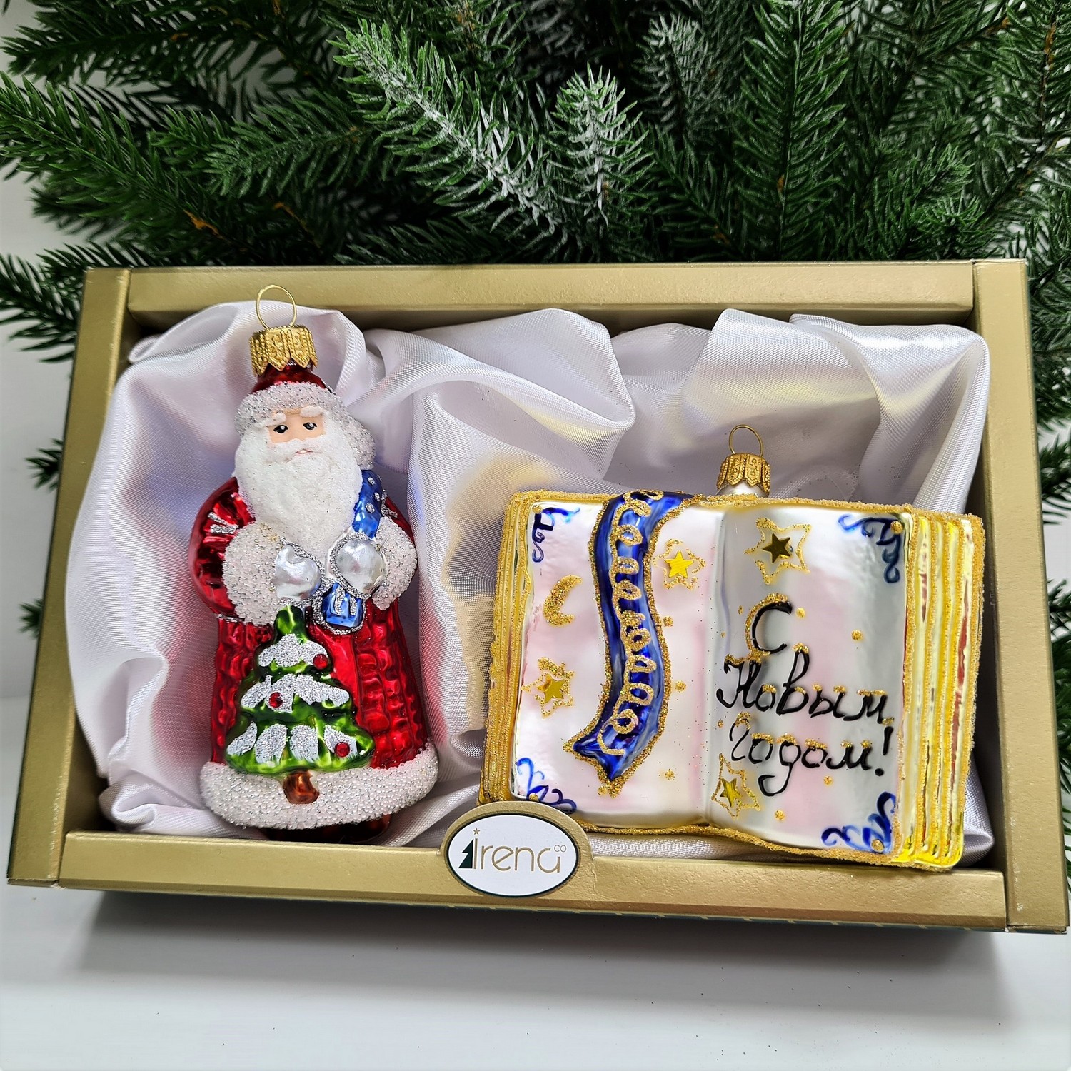 фото Набор ёлочных игрушек Дед Мороз с елкой и книга