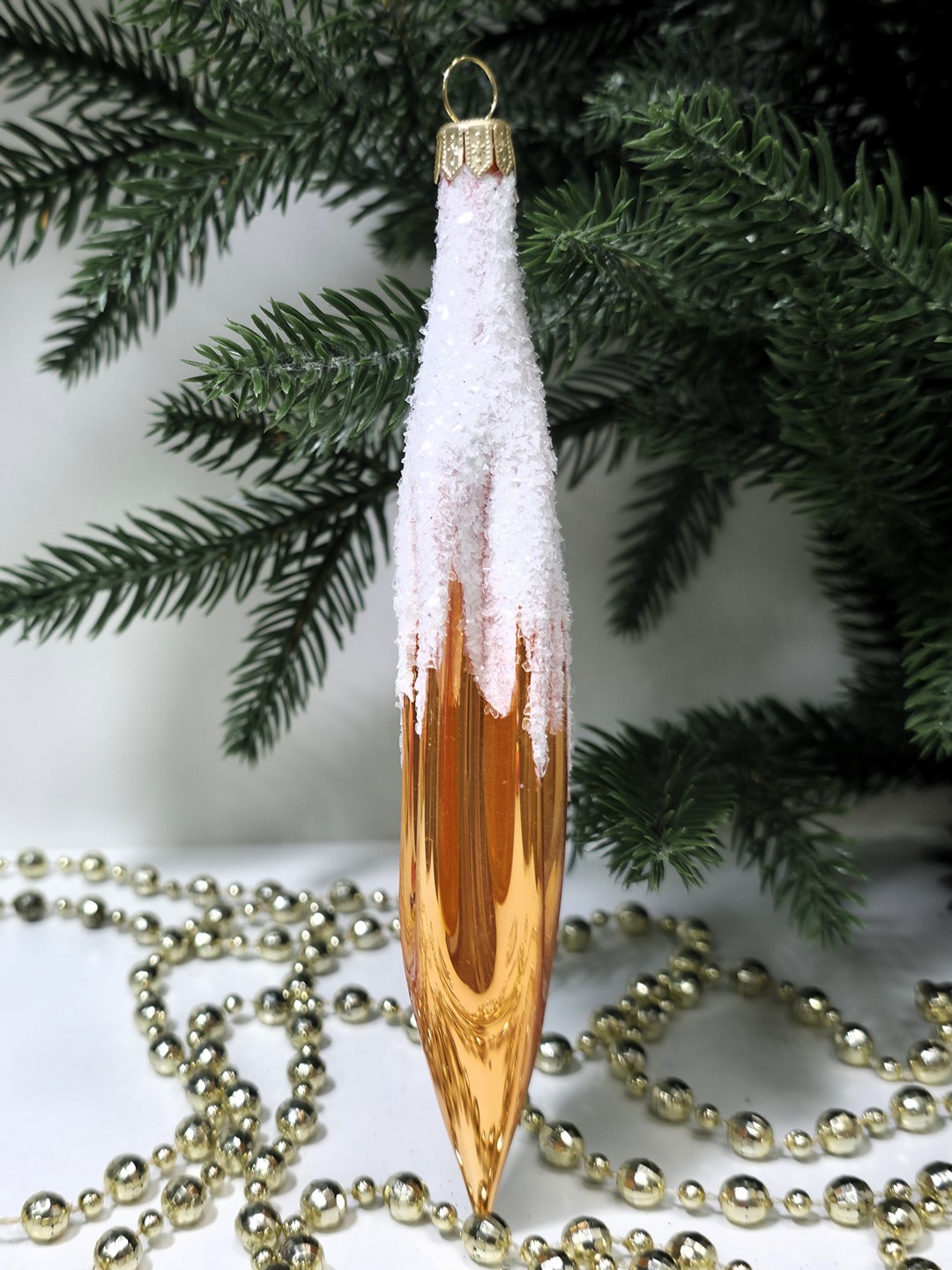 фото Стеклянная елочная игрушка Сосулька