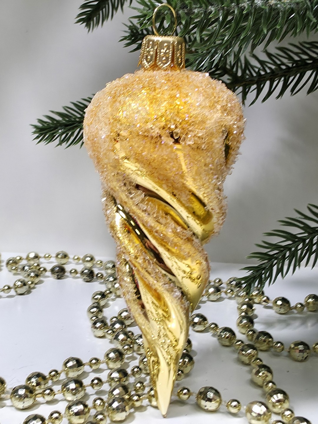 фото Стеклянная елочная игрушка Сосулька