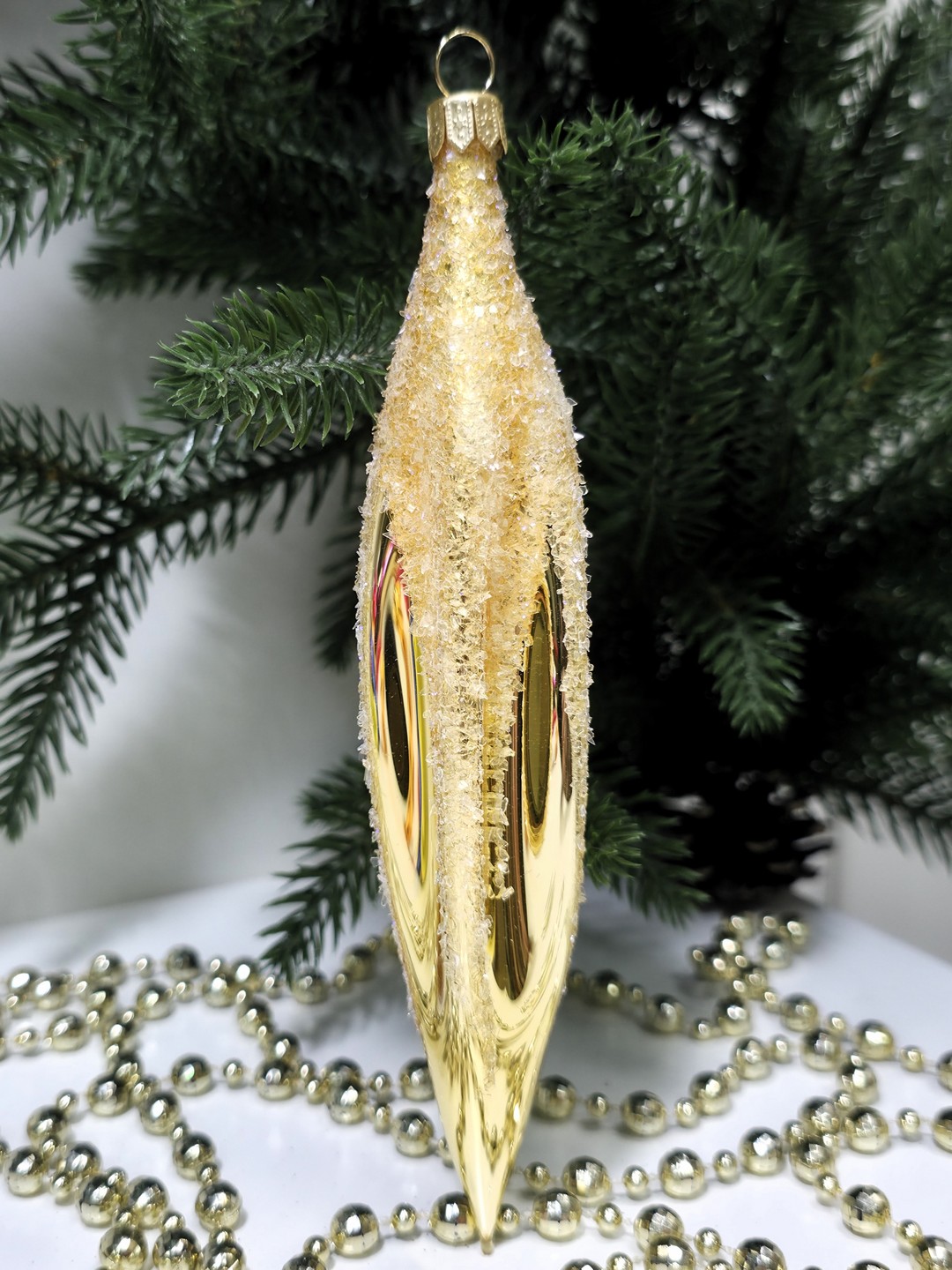 фото Стеклянная елочная игрушка Сосулька