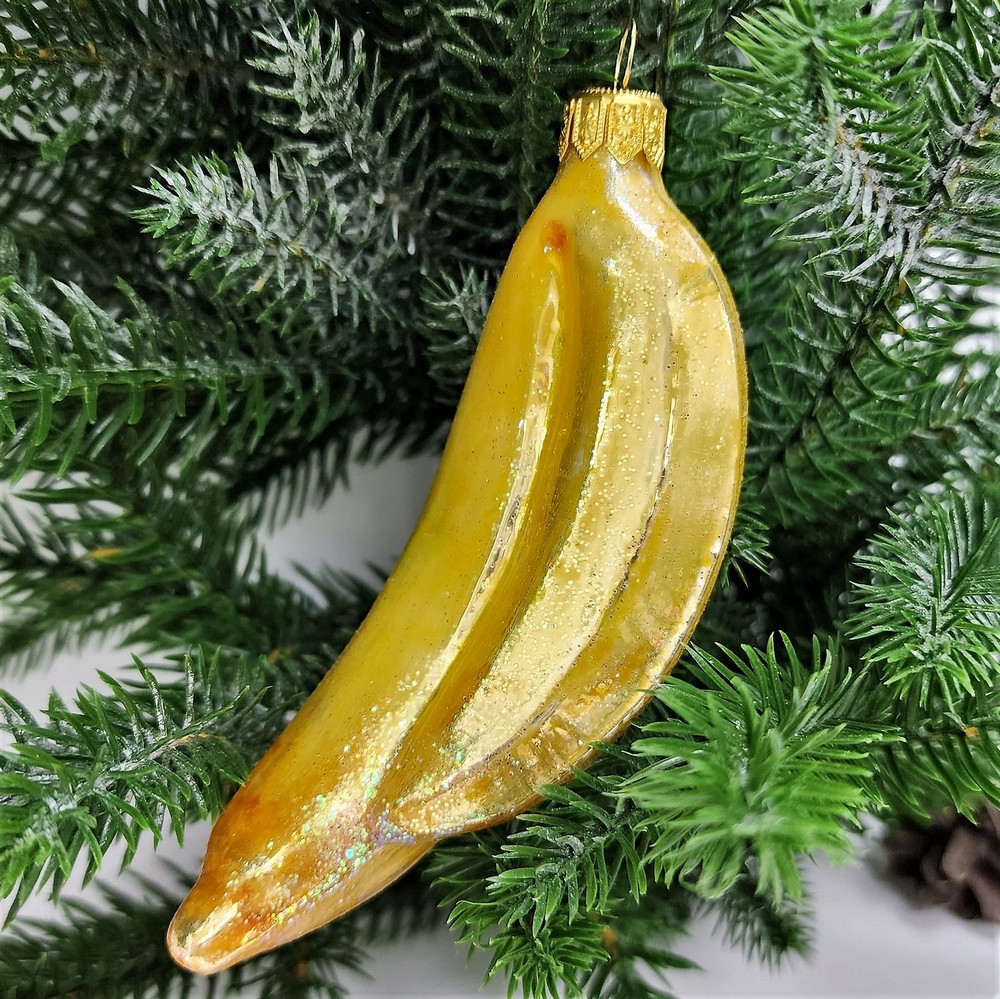 фото Стеклянная елочная игрушка Бананы