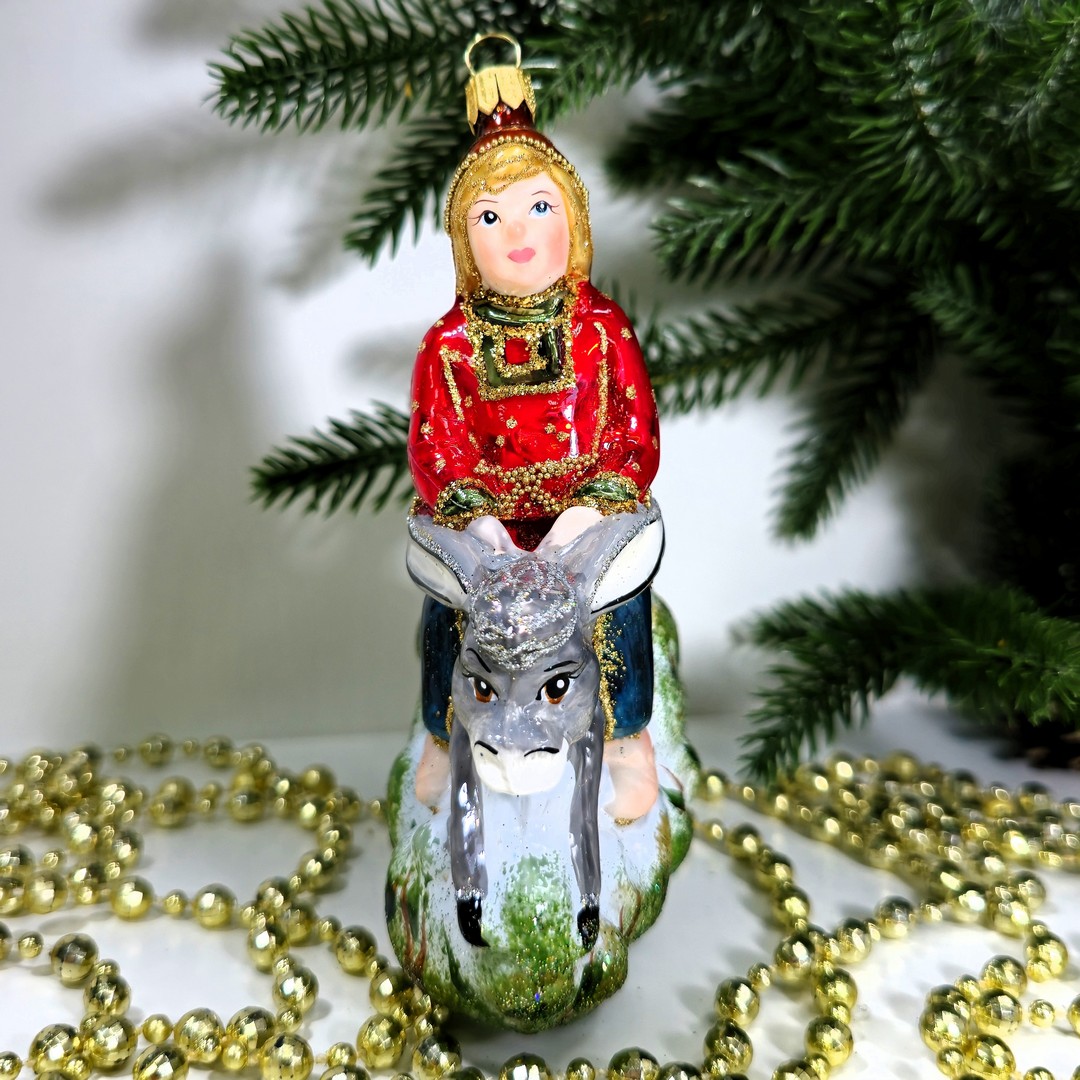 фото Стеклянная елочная игрушка Конек Горбунок