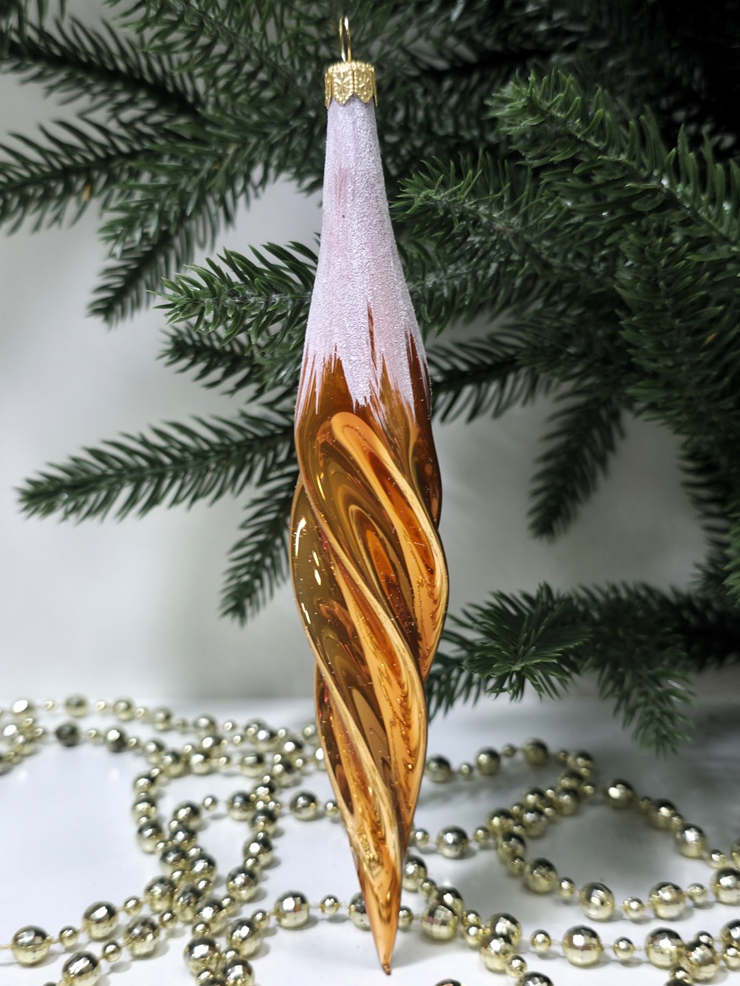 фото Стеклянная елочная игрушка Сосулька