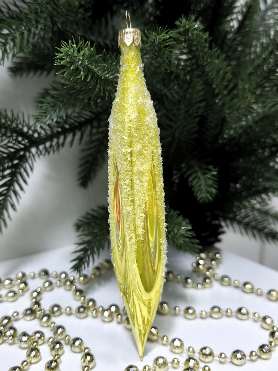 фото Стеклянная елочная игрушка Сосулька