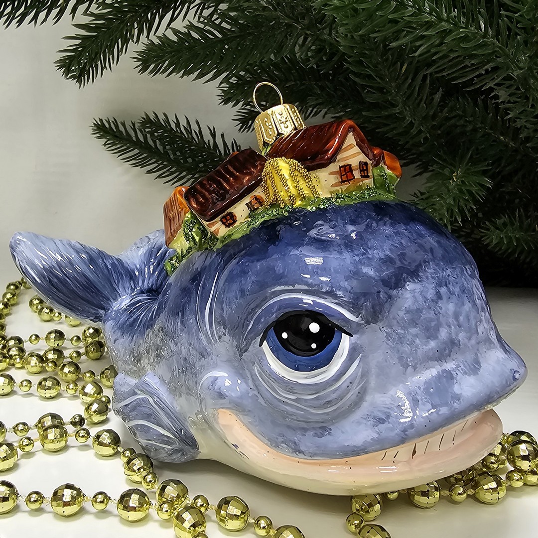 фото Стеклянная елочная игрушка Чудо-Юдо Рыба-Кит