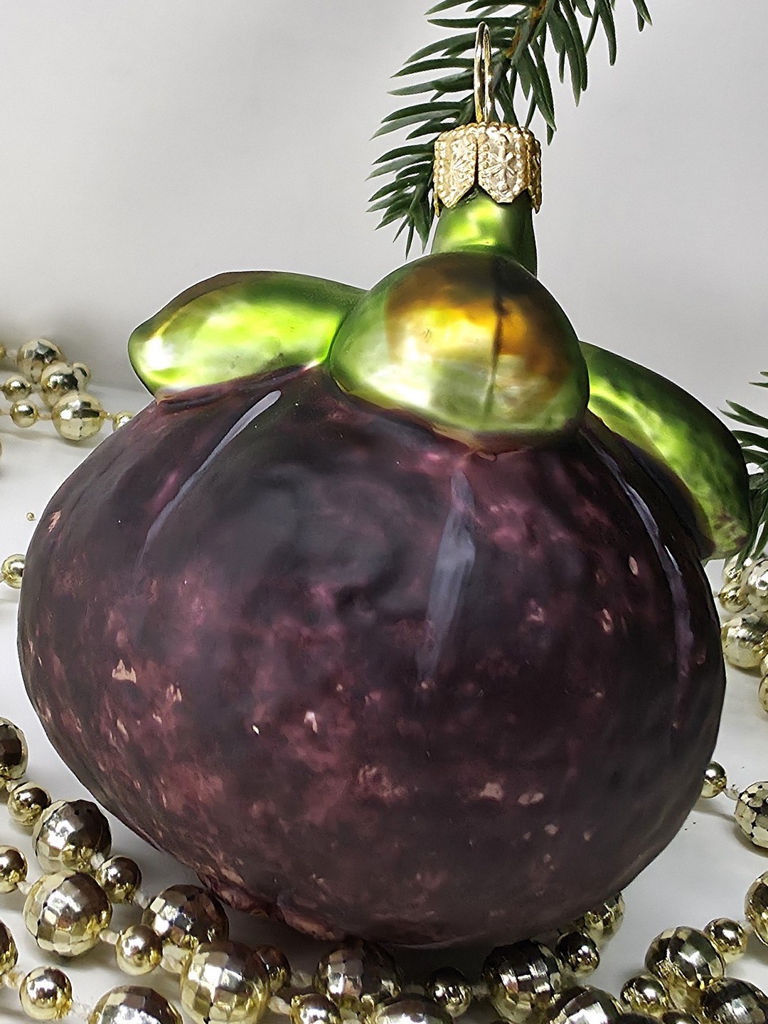 фото Стеклянная елочная игрушка Мангостин