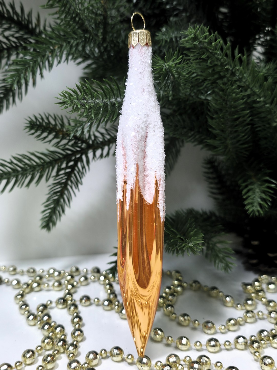фото Стеклянная елочная игрушка Сосулька
